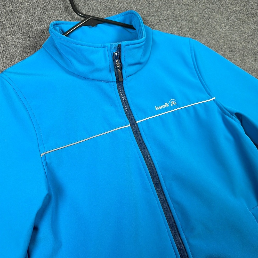 Kamik Softshell Jacket Youth 16 Blue Full Zip Reflective V64004 Fleece Lined